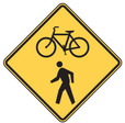 sign for bikes peds