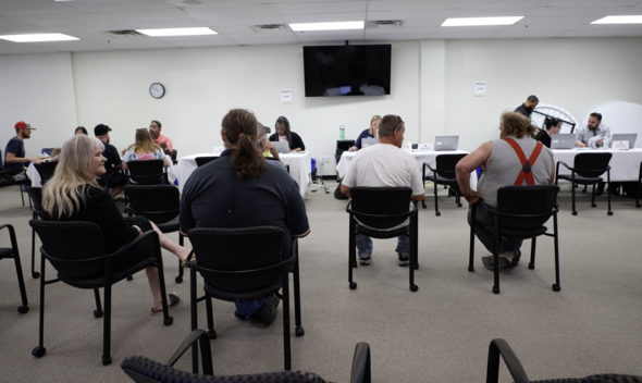 clinic participants wait their turn