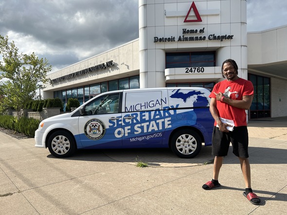 Davaul Neal of Detroit had his driver's license restored at the Road to Restoration clinic 