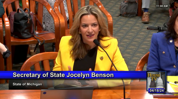 Secretary Benson testifying at House Committee on Ethics & Oversight 