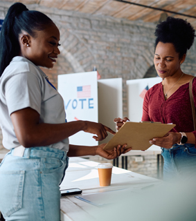 poll worker and voter