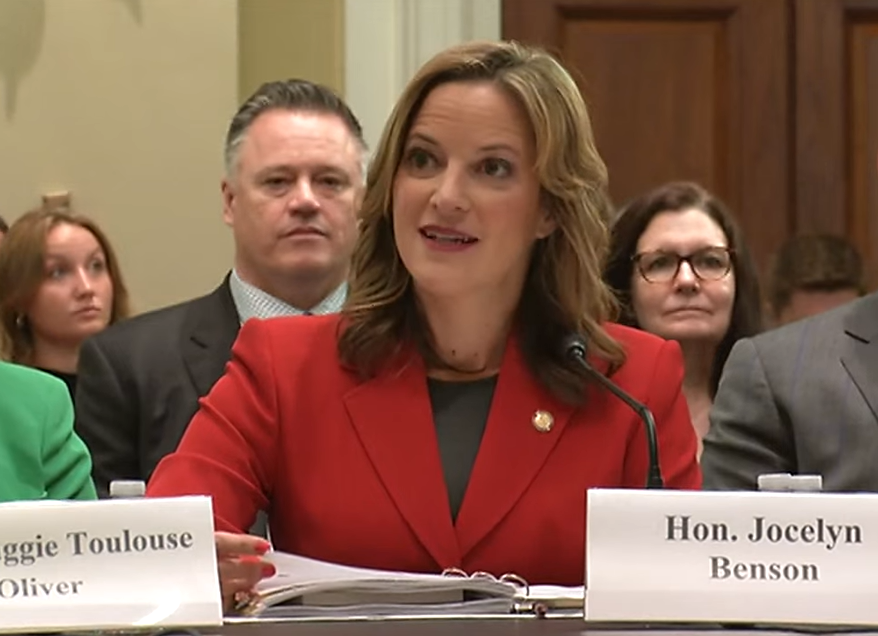 Secretary Benson testifying at the U.S. Committee on House Administration 