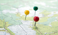 map with pins geography 