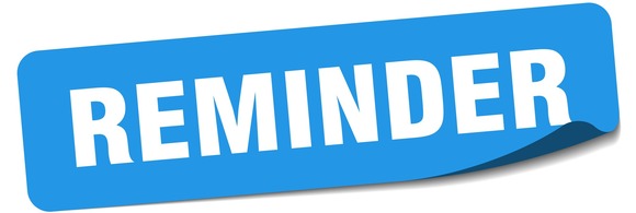 white and blue reminder