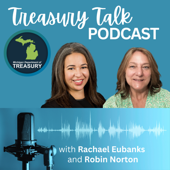 Treasury Talk Header, Treasurer Eubanks and Robin Norton