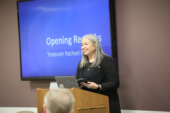 Treasurer Eubanks provides opening remarks.