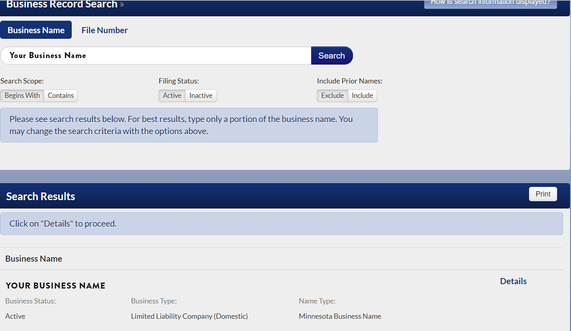 Secretary of State Screenshot Example