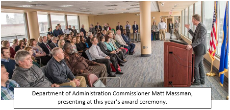 Department of Administration Commissioner Matt Massman, presenting at this year's award ceremony