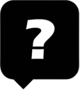 Speech buble with a question mark inside