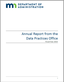 Cover Page of Annual Report from the Data Practices Office