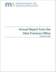 Cover page of Data Practices Annual Report for Fiscal Year 2024