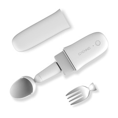 GYENNO Steady Spoon, a white spoon with a large motorized base