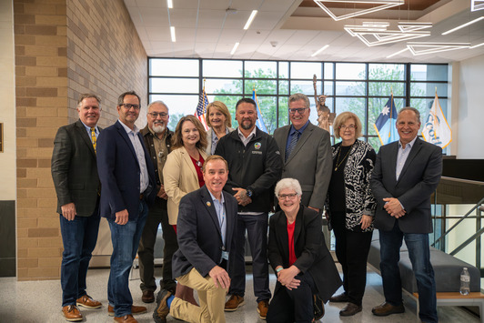Prior Lake and SMSC flag exchange