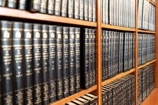 Bookshelf containing law books