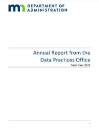 Cover of Data Practices Annual Report