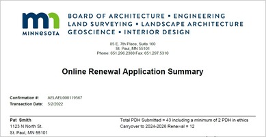 Carryover on Renewal Summary