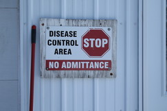 Disease control area sign