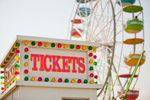 Fair ticket booth and wheel