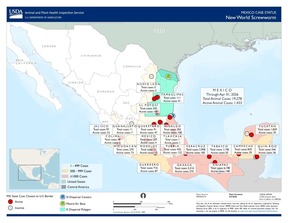 New World Screwworm Map