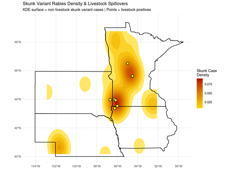 Skunk Varient Rabies Density and Livestock Spillovers