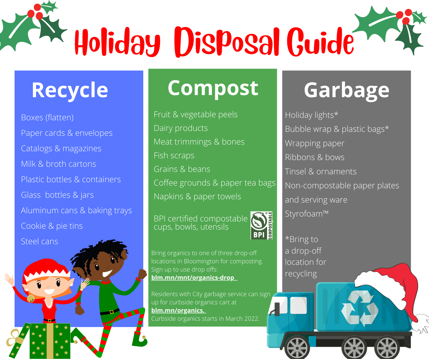 Garbage and Recycling Holiday Reminders