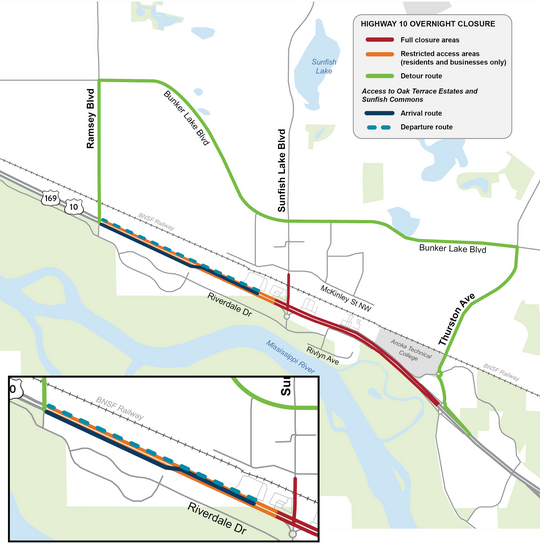 Map of overnight detour