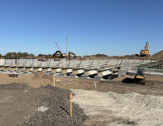 Birdseye view of the bridge beams