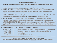 License Renewal Card Example