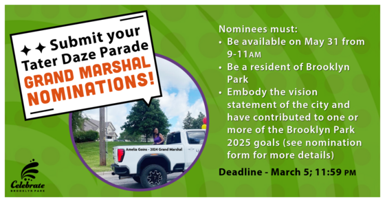 2025 Tater Daze Parade Grand Marshal Nomination