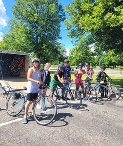Students biking with Three Rivers Park District