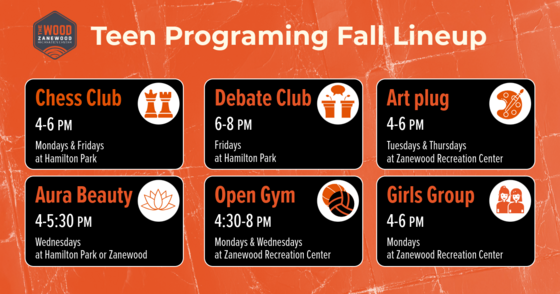 Teen Fall Schedule