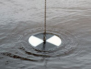 A secchi disc used to monitor lake transparency