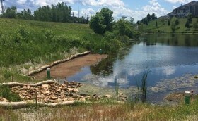 Lake Bavaria pond with sand iron filters