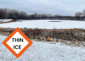 Thin ice warning on Courthouse Lake