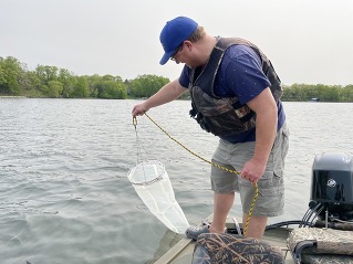 Zooplankton tow off a boat 