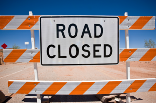 road closure sign