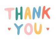 Thank You in Colorful Handwritten Font