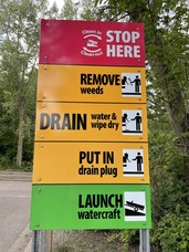 Clean, drain, dry, dispose sign