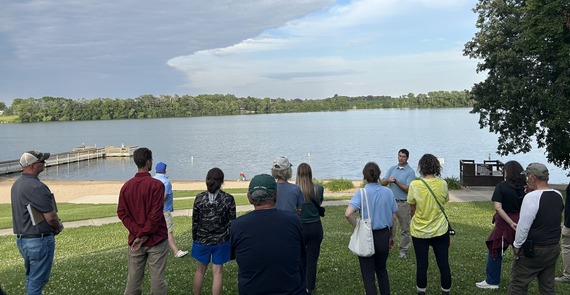 Carver County Water Management Organization advisory committee members on tour at Eagle Lake in 2025