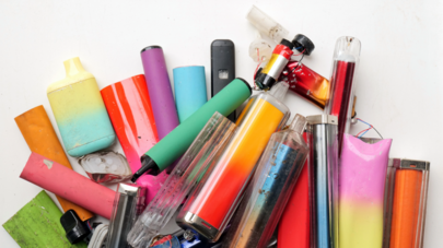 Collection of vapes and e-cigarettes