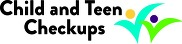 Child and Teen Checkups printed in black with two colorful illustrations representing people