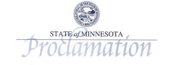 State of Minnesota Proclamation header with state seal