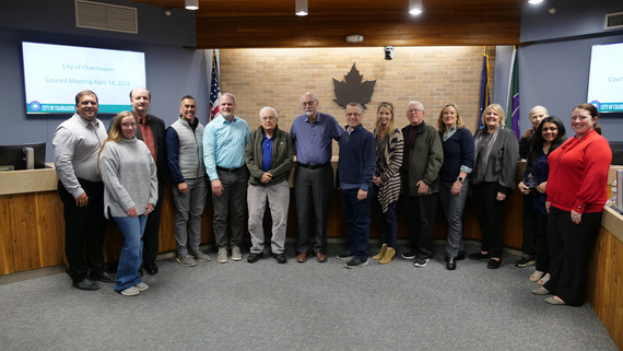 Outgoing city commissioners