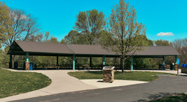 Picnic shelter at lake Ann Park