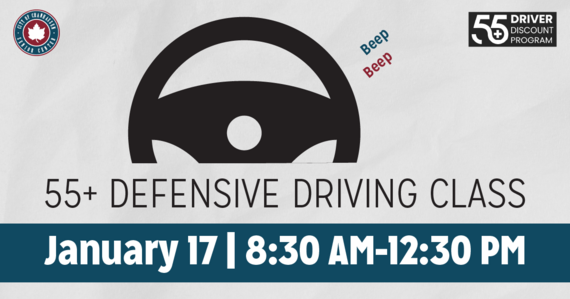 55+ Defensive Driving Class | January 17 | 8:30 AM-12:30 PM