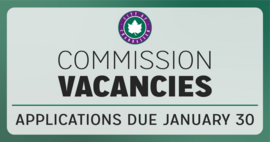 Commission vacancies | Applications Due January 30
