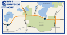 Map of the highway 5 project area