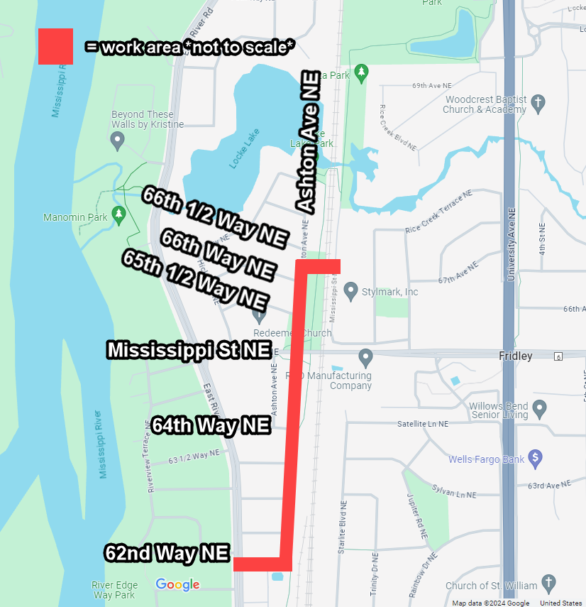 CNP Map of Fridley Mississippi St NE