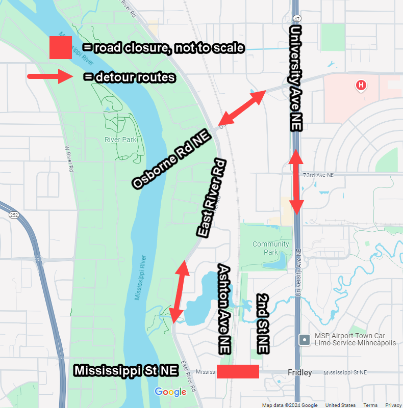CNP Map of Fridley closure