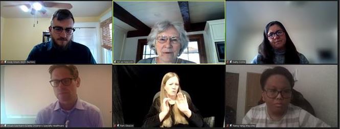 Screen shot of the MCD and MDH Zoom meeting